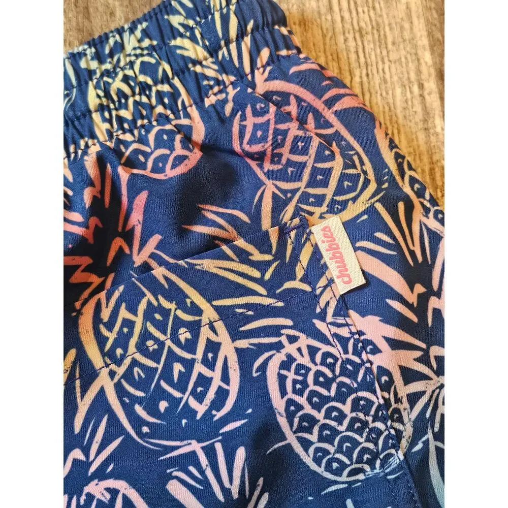 Chubbie neon pineapple swim trunks mens xl 7in inseam Pockets shorts